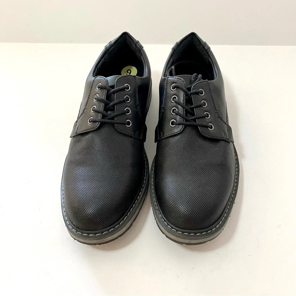 Flex Step Logan Black Lace-up Dress Business Casual Shoes 9M